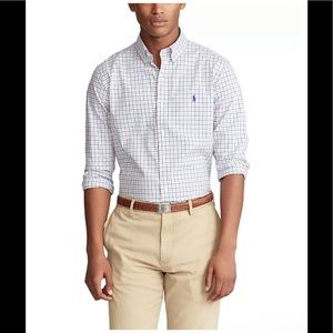 NWT Polo Ralph Lauren
Men's Slim-Fit Checked Poplin Shirt